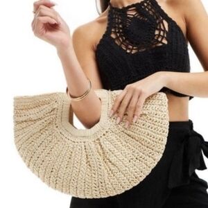 🤎🤍🤎TWO RAMLA Chic Cream Woven Clutch NWOT